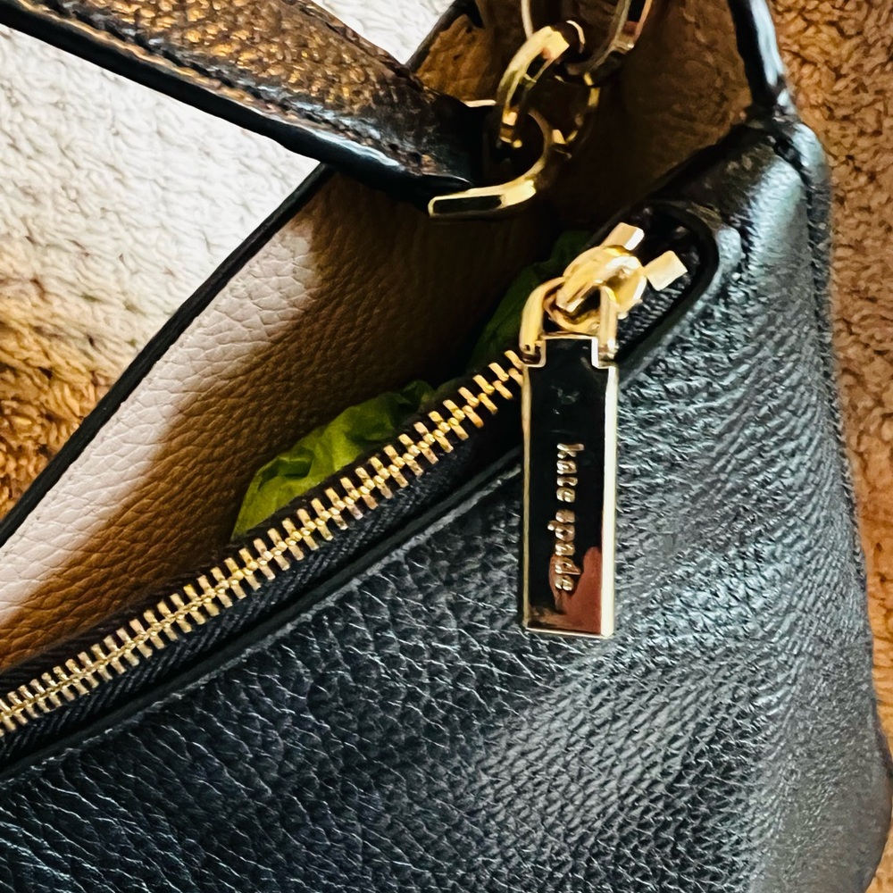 Kate Spade Black Pebbled Leather Shoulder Hobo with Gold Hardware - Picture 7 of 8